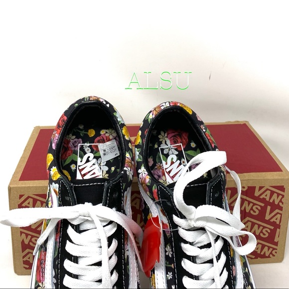 VANS Old Skool Lux Floral Black Suede Shoes Women’s Sneakers Size VN0A38G1U5H - Picture 5 of 10